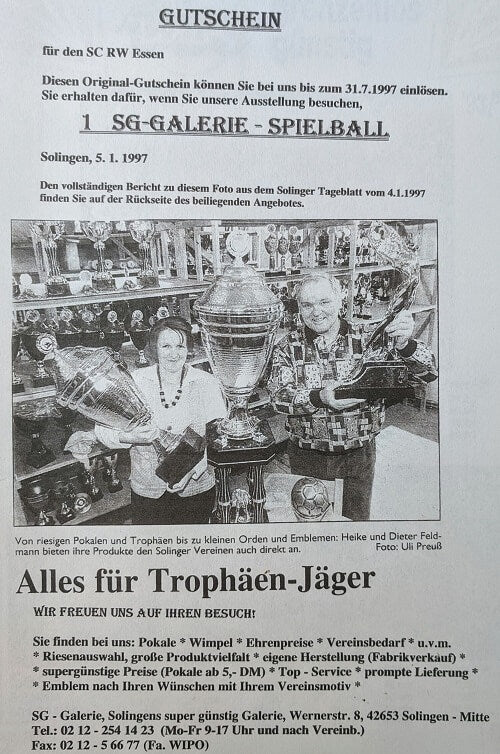 Ein alter Gutschein der Firma WiPo Pokale.