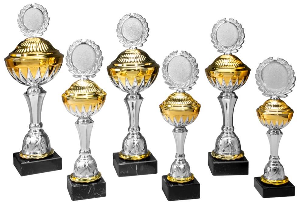 Zweifarbiger Pokal in Gold-Silber mit losem Deckel