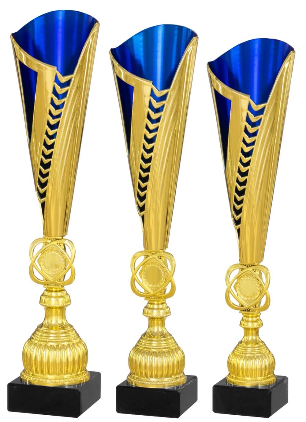 Moderner Pokal mit blau-goldener Farbgebung
