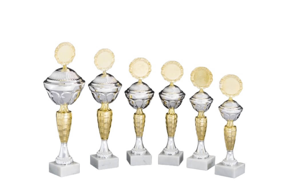 Zweifarbiger Pokal in Gold-Silber mit losem Deckel