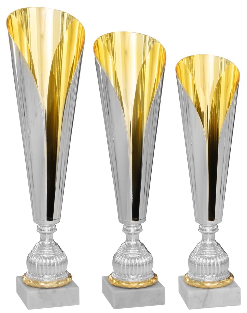 Moderner Pokal mit mehrfarbiger Fächergestaltung