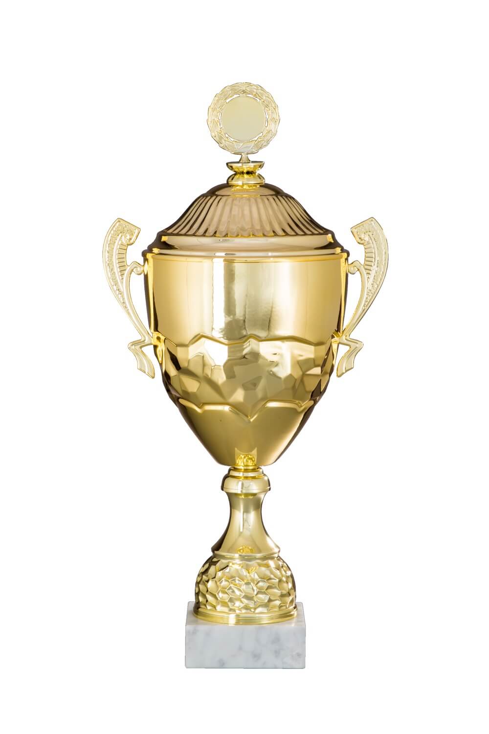 Goldener Henkelpokal mit festem Deckel