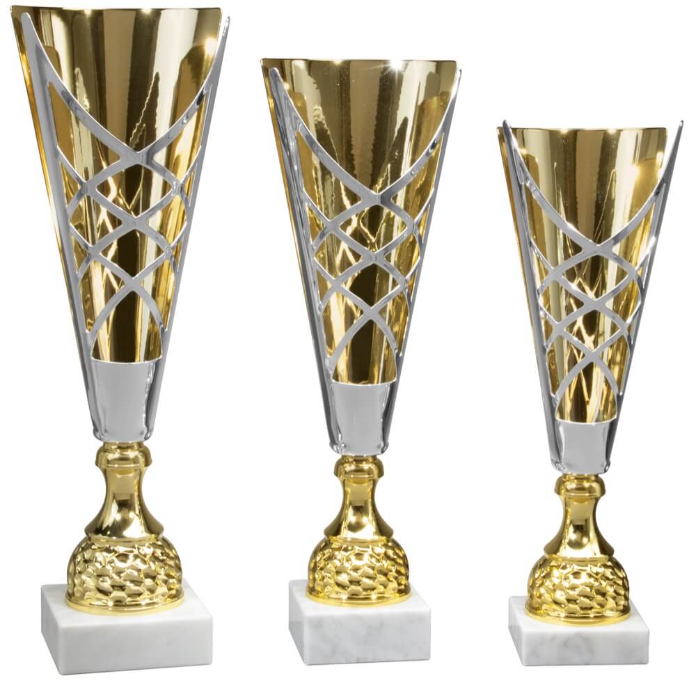 Moderner Laserpokal mit Gitterdesign