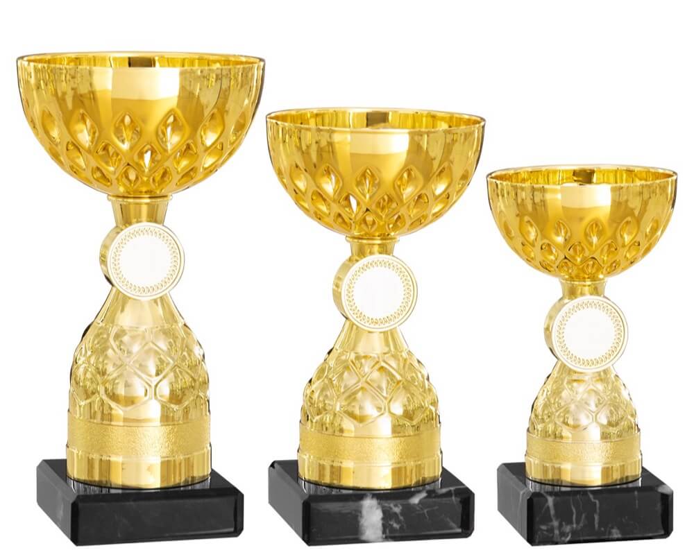 Goldener Pokal mit Emblemhalterung 25mm