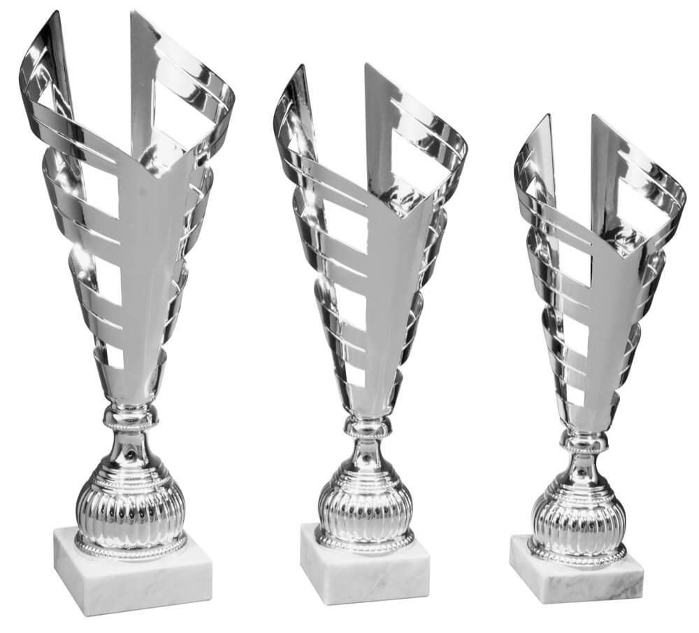 Laserpokal mit vertikalen Fensterelementen