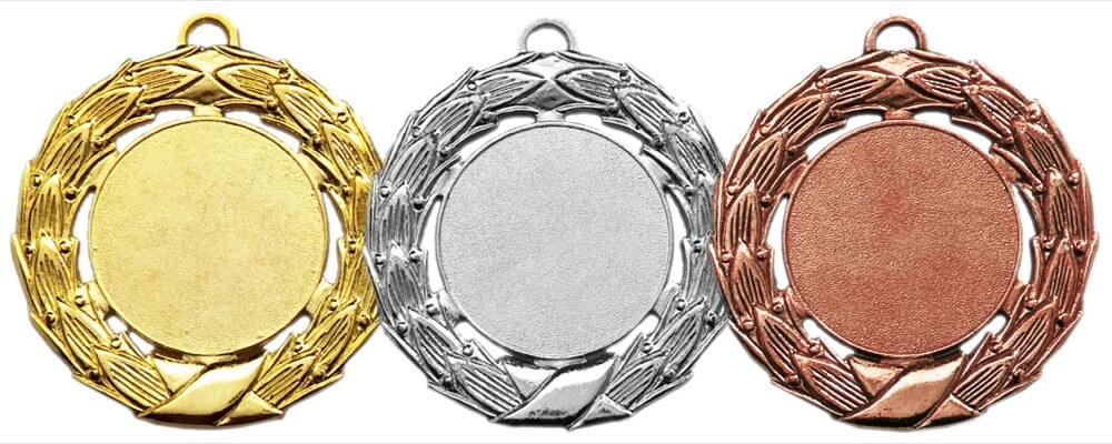 Große Medaille mit Kranzdesign für 50 mm Embleme
