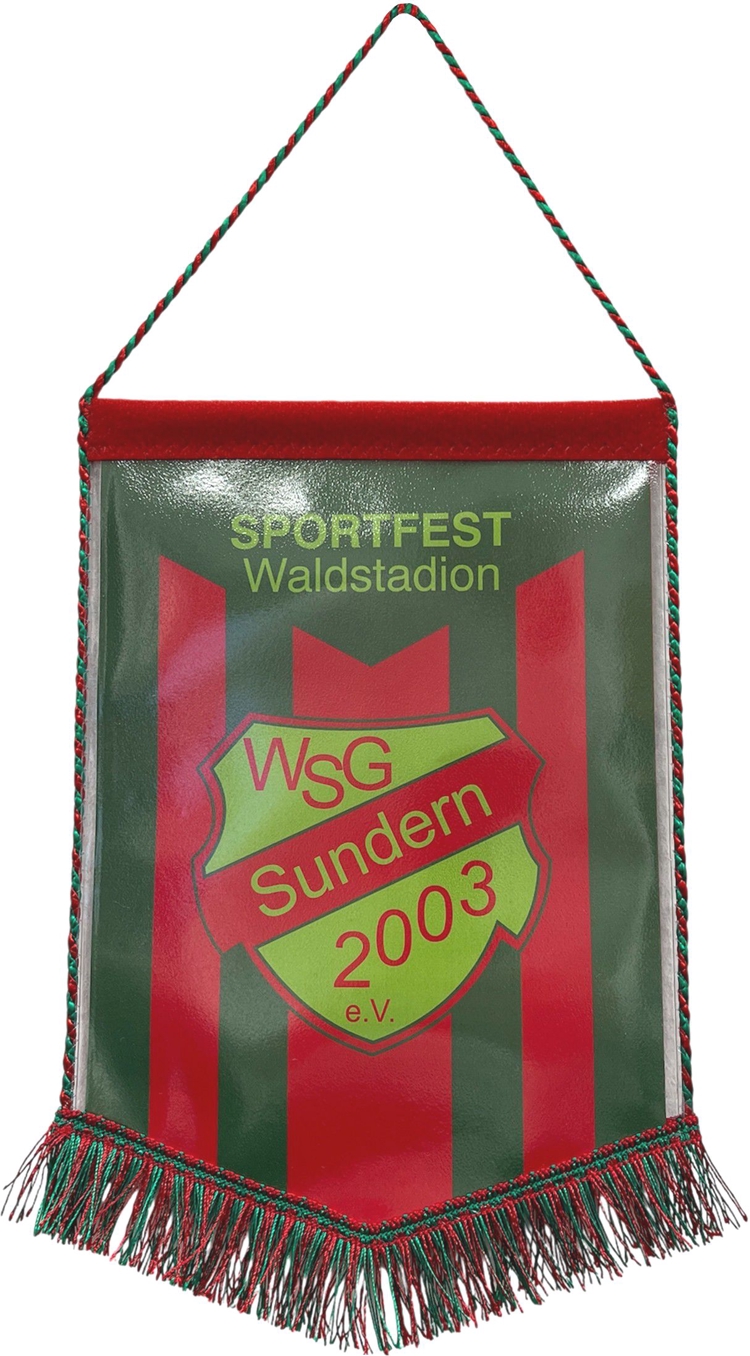 Wimpel mit Fransen (unten) und Kordelaufhängung