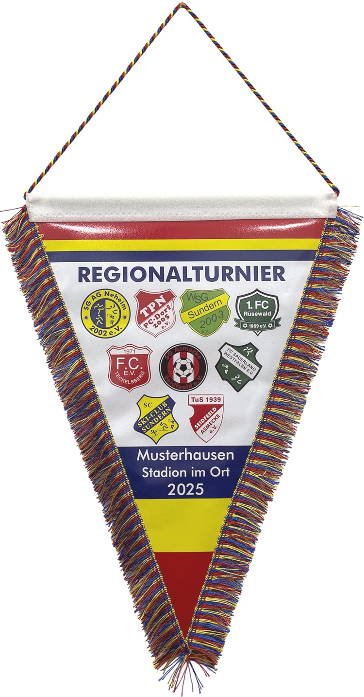 Wimpel mit Fransen und Kordelaufhängung