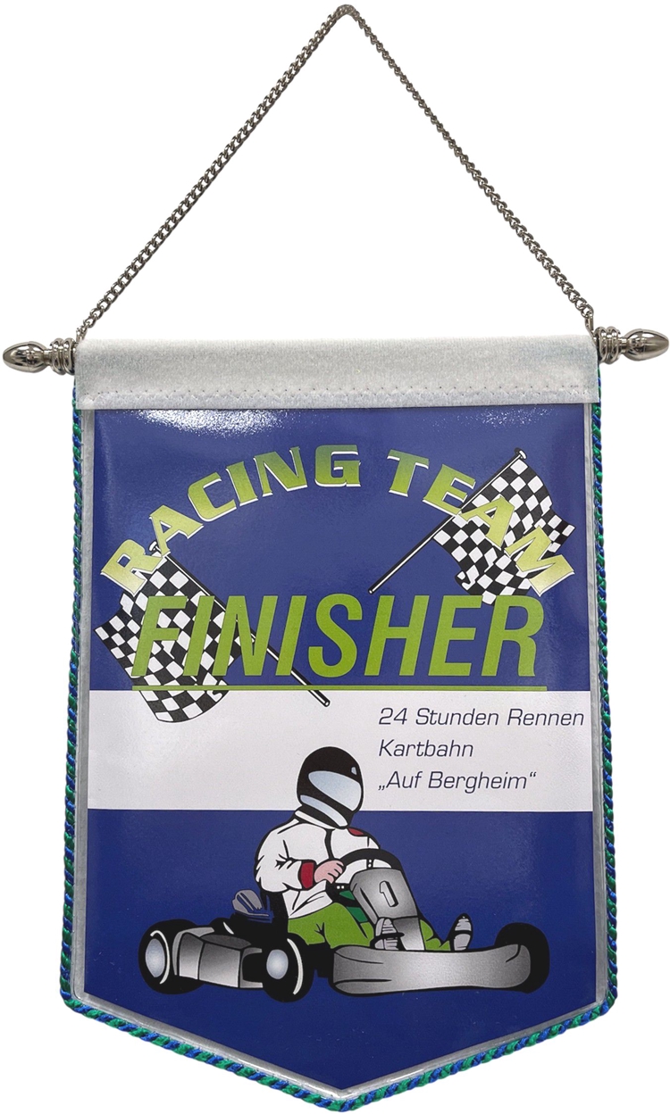 Wimpel mit Kordel und Kettenaufhängung + 2x Knöpfe