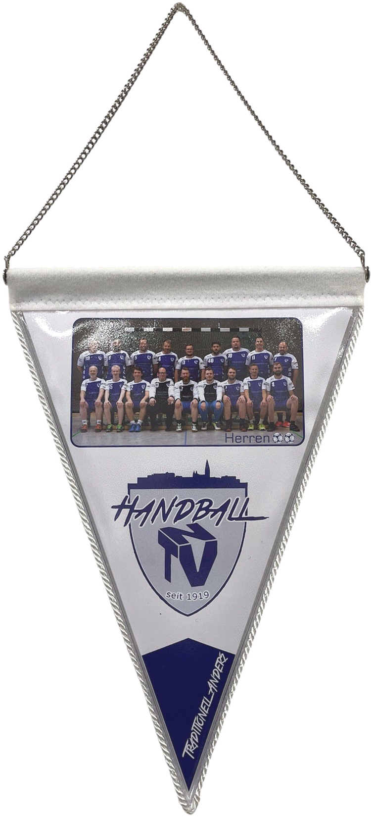 Wimpel mit Kordel und Kettenaufhängung