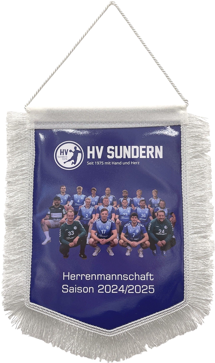 Wimpel mit Fransen und Kordelaufhängung