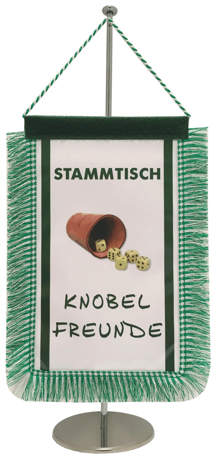 Wimpel mit Kordel und Kettenaufhängung