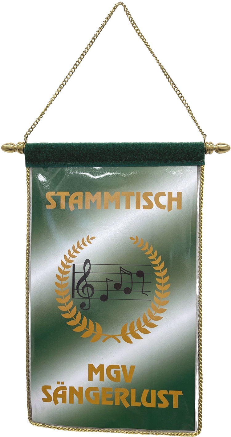 Wimpel mit Kordel und Kettenaufhängung + 2x Knöpfe