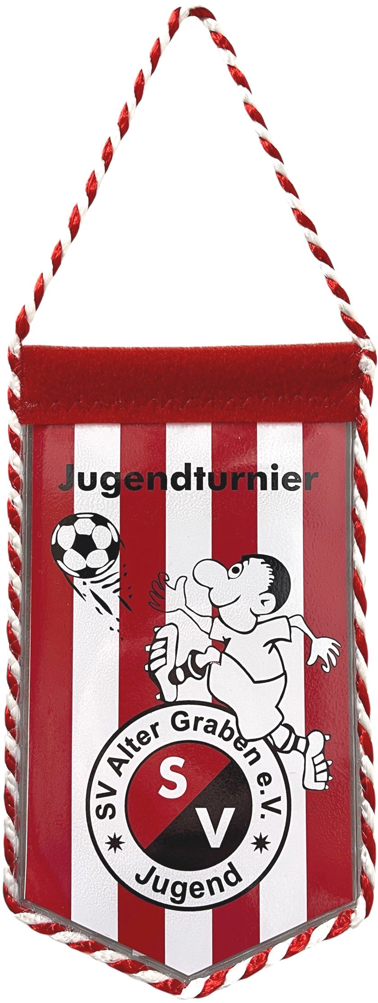 Wimpel mit Kordel und Kordelaufhängung