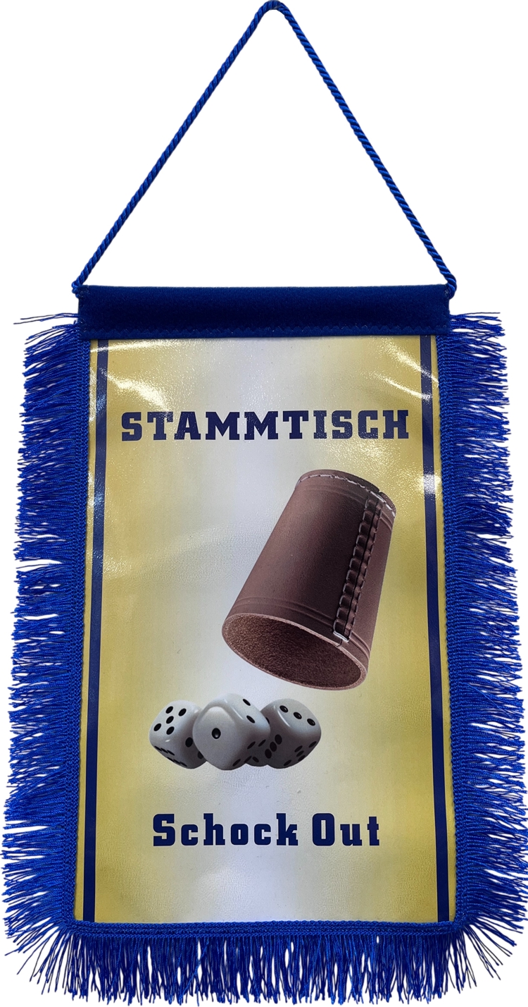 Wimpel mit Fransen und Kordelaufhängung