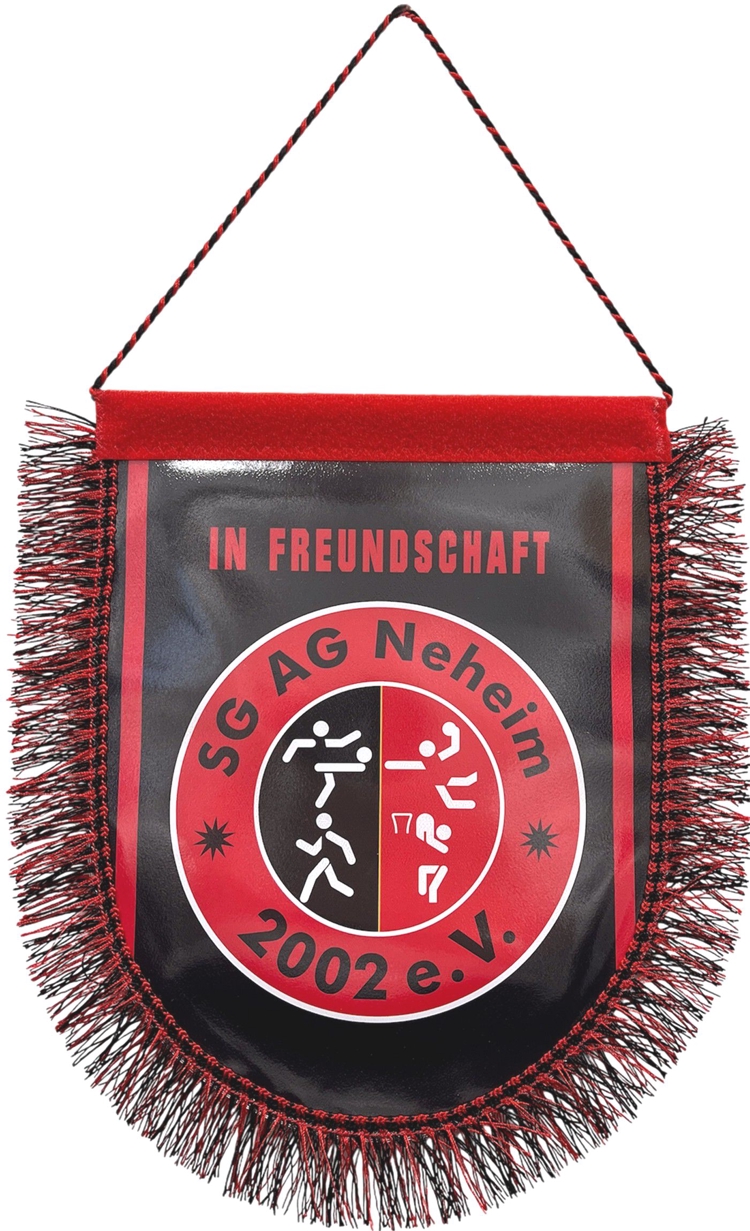 Wimpel mit Fransen und Kordelaufhängung