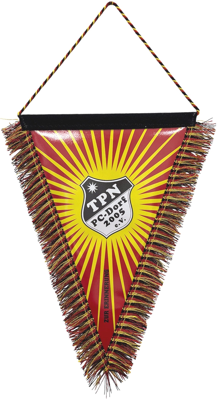 Wimpel mit Fransen und Kordelaufhängung