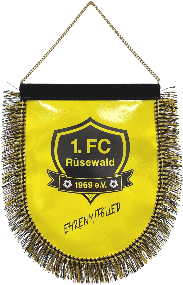 Wimpel mit Fransen und Kettenaufhängung