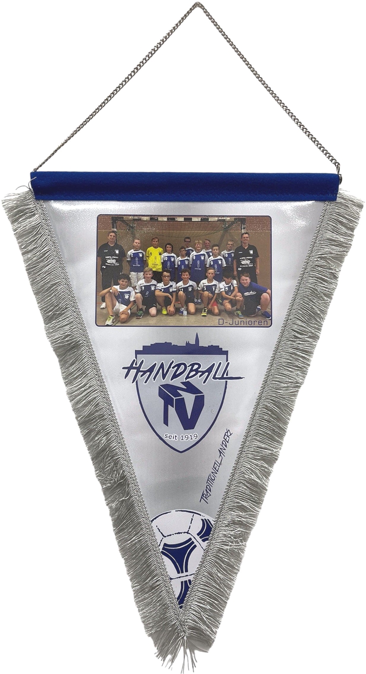 Wimpel mit Fransen und Kettenaufhängung